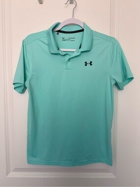 Boys YXL  Under Armour Heatgear Loose fit Turquoise Performance Polo